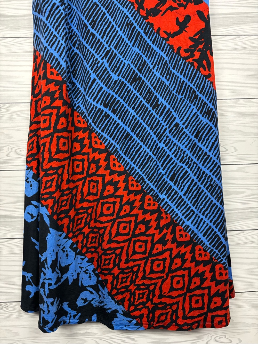 Soft Surroundings blue/red floral colorful maxi dress size large - Picture 3 of 9